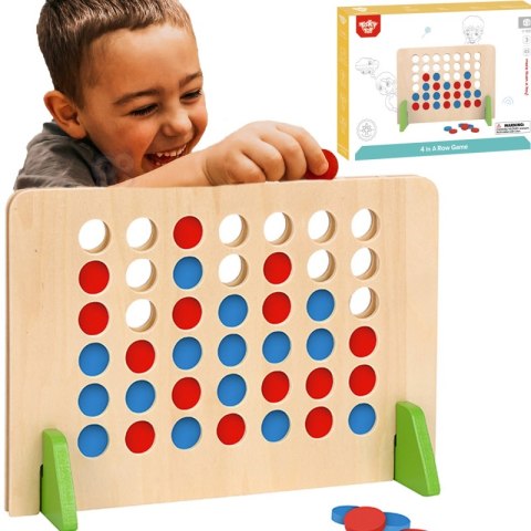 TOOKY TOY Drewniana Gra Logiczna 4 w Linii 45 el. TOOKY TOY Drewniana Gra Logiczna 4 w Linii 45 el.