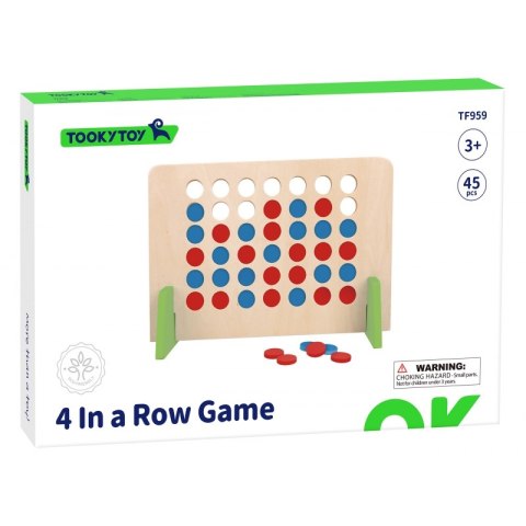 TOOKY TOY Drewniana Gra Logiczna 4 w Linii 45 el. TOOKY TOY Drewniana Gra Logiczna 4 w Linii 45 el.