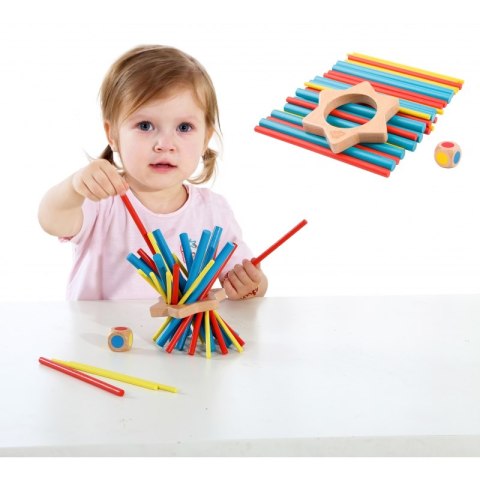 TOOKY TOY Drewniana Gra Zręcznościowa Bierki Zwariowane Patyczki TOOKY TOY Drewniana Gra Zręcznościowa Bierki Zwariowane Patyczki
