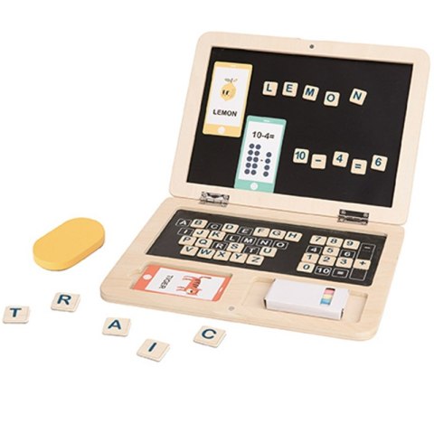 TOOKY TOY Drewniany Laptop Układanka Montessori Puzzle Nauka Literek Pisania Tablica Suchościeralna 58 el. TOOKY TOY Drewniany Laptop Układanka Montessori Puzzle Nauka Literek Pisania Tablica Suchościeralna 58 el.