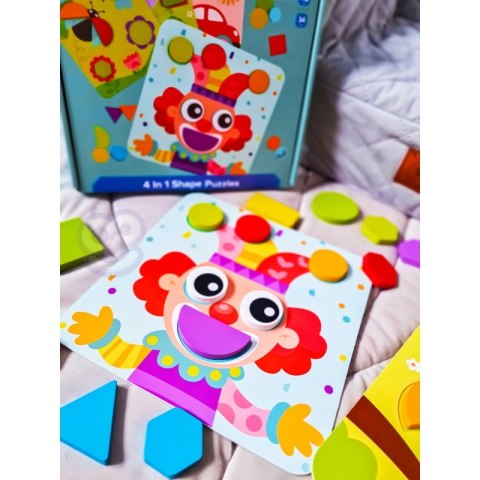 TOOKY TOY Puzzle 4 w 1 Układanka Klocki Mntessori TOOKY TOY Puzzle 4 w 1 Układanka Klocki Mntessori
