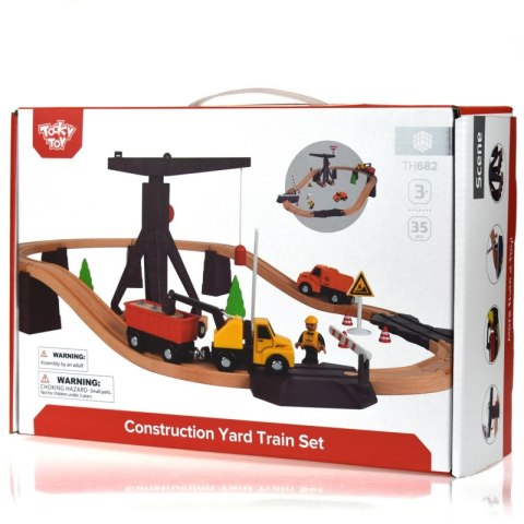 Tooky Toy Drewniana Konstrukcja Budowanie Drogi dla Pojazdów Budowlanych Tooky Toy Drewniana Konstrukcja Budowanie Drogi dla Pojazdów Budowlanych