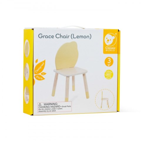 CLASSIC WORLD Pastelowe Krzesełko Grace dla Dzieci 3+ (Lemon) CLASSIC WORLD Pastelowe Krzesełko Grace dla Dzieci 3+ (Lemon)