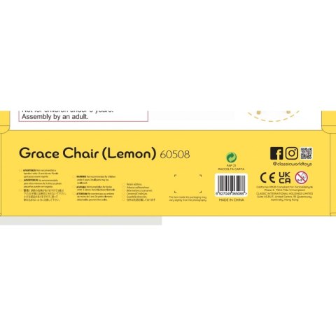CLASSIC WORLD Pastelowe Krzesełko Grace dla Dzieci 3+ (Lemon) CLASSIC WORLD Pastelowe Krzesełko Grace dla Dzieci 3+ (Lemon)