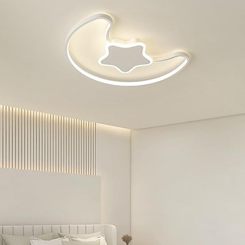 Lampa LED sufitowa plafon do pokoju dziecięcego ściemniana LUMELA + pilot księżyc biała Lampa LED sufitowa plafon do pokoju dziecięcego ściemniana LUMELA + pilot księżyc biała