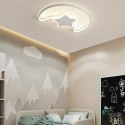 Lampa LED sufitowa plafon do pokoju dziecięcego ściemniana LUMELA + pilot księżyc biała