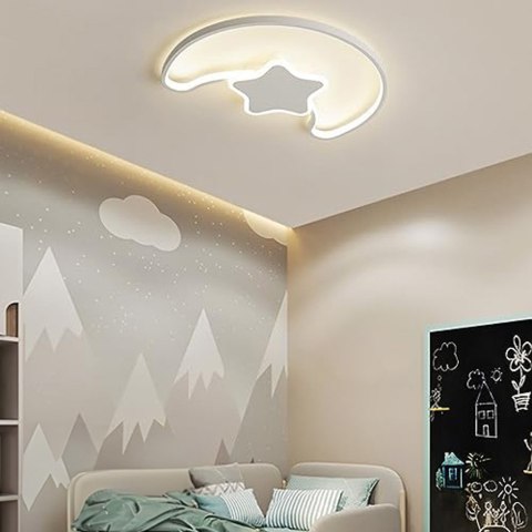 Lampa LED sufitowa plafon do pokoju dziecięcego ściemniana LUMELA + pilot księżyc biała Lampa LED sufitowa plafon do pokoju dziecięcego ściemniana LUMELA + pilot księżyc biała