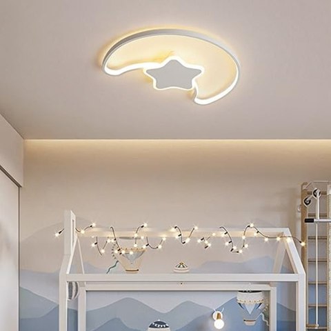 Lampa LED sufitowa plafon do pokoju dziecięcego ściemniana LUMELA + pilot księżyc biała Lampa LED sufitowa plafon do pokoju dziecięcego ściemniana LUMELA + pilot księżyc biała