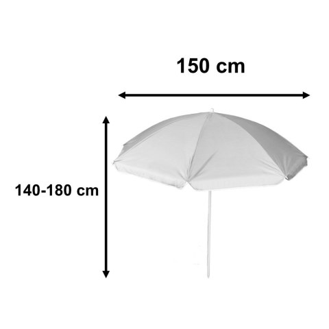 Parasol ogrodowy plażowy regulowany łamany składany UV 150cm szary Parasol ogrodowy plażowy regulowany łamany składany UV 150cm szary
