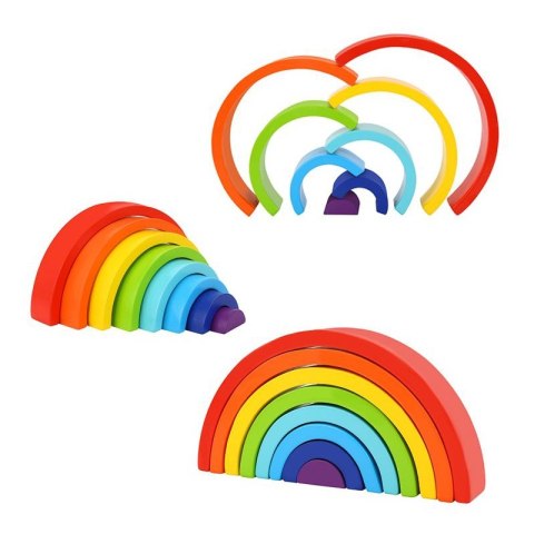 TOOKY TOY Drewniana Tęcza Układanka Klocki Kreatywne Montessori Certyfikat FSC TOOKY TOY Drewniana Tęcza Układanka Klocki Kreatywne Montessori Certyfikat FSC