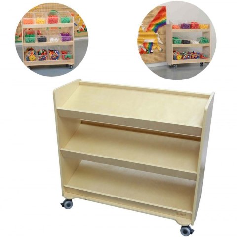 MASTERKIDZ Regał na Kółka - 3 Półki Na Akcesoria Do Tablicy STEM 800H x 800L MASTERKIDZ Regał na Kółka - 3 Półki Na Akcesoria Do Tablicy STEM 800H x 800L