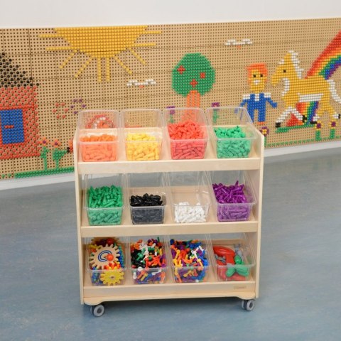 MASTERKIDZ Regał na Kółka - 3 Półki Na Akcesoria Do Tablicy STEM 800H x 800L MASTERKIDZ Regał na Kółka - 3 Półki Na Akcesoria Do Tablicy STEM 800H x 800L