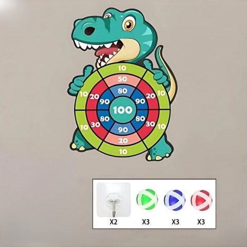WOOPIE Gra Zręcznościowa w Rzutki na Rzepy Zestaw 2w1 Tarcza + Wyrzutnia Łuk Dino WOOPIE Gra Zręcznościowa w Rzutki na Rzepy Zestaw 2w1 Tarcza + Wyrzutnia Łuk Dino
