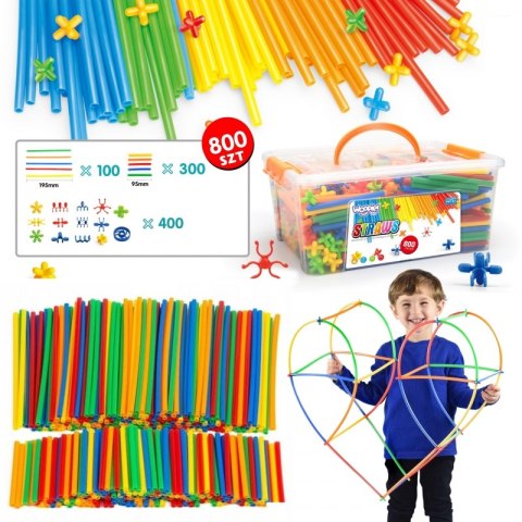 WOOPIE Klocki Konstrukcyjne Kolorowe Słomki 800 el. WOOPIE Klocki Konstrukcyjne Kolorowe Słomki 800 el.