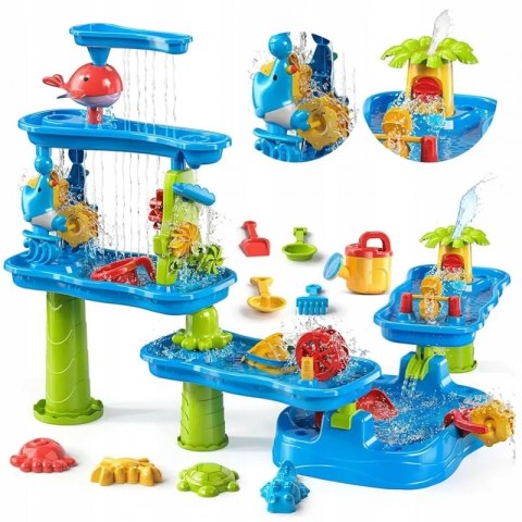 WOOPIE Ogromny Aquapark Stolik Wodny 6w1 Piaskownica Wodospad Tor Wodny 6-poziomowy Modułowy WOOPIE Ogromny Aquapark Stolik Wodny 6w1 Piaskownica Wodospad Tor Wodny 6-poziomowy Modułowy