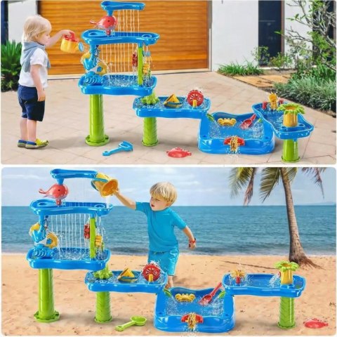 WOOPIE Ogromny Aquapark Stolik Wodny 6w1 Piaskownica Wodospad Tor Wodny 6-poziomowy Modułowy WOOPIE Ogromny Aquapark Stolik Wodny 6w1 Piaskownica Wodospad Tor Wodny 6-poziomowy Modułowy