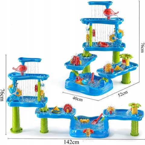 WOOPIE Ogromny Aquapark Stolik Wodny 6w1 Piaskownica Wodospad Tor Wodny 6-poziomowy Modułowy WOOPIE Ogromny Aquapark Stolik Wodny 6w1 Piaskownica Wodospad Tor Wodny 6-poziomowy Modułowy