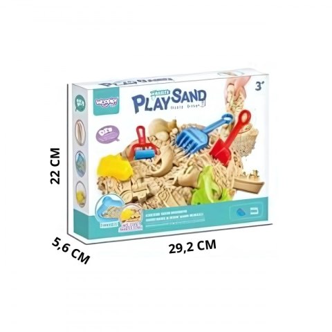WOOPIE Piasek Kinetyczny 0,5 kg Zestaw Stolik z Foremkami WOOPIE Piasek Kinetyczny 0,5 kg Zestaw Stolik z Foremkami