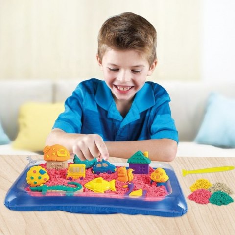 WOOPIE Piasek Kinetyczny 0,8 kg Zestaw w Koszyku z Foremkami + /