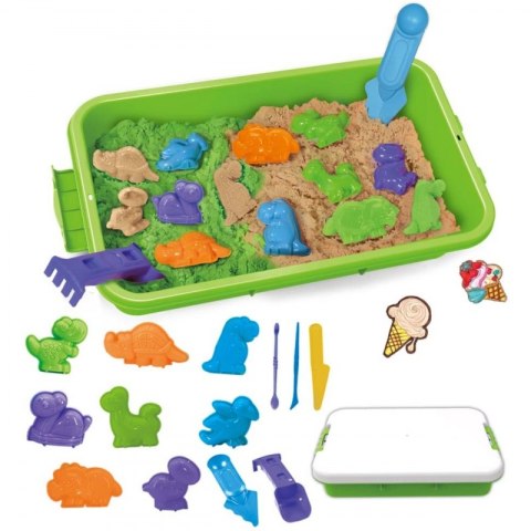 WOOPIE Piasek Kinetyczny 1,5 kg Zestaw XXL ZOO Safari Stolik z Foremkami WOOPIE Piasek Kinetyczny 1,5 kg Zestaw XXL ZOO Safari Stolik z Foremkami