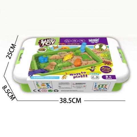 WOOPIE Piasek Kinetyczny 1,5 kg Zestaw XXL ZOO Safari Stolik z Foremkami WOOPIE Piasek Kinetyczny 1,5 kg Zestaw XXL ZOO Safari Stolik z Foremkami