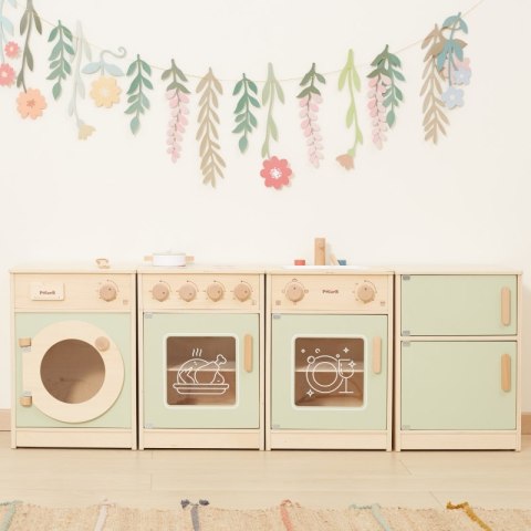 VIGA PolarB Drewniany Zestaw Kuchenny XL Pralka Kuchenka Zmywarka - Zielony