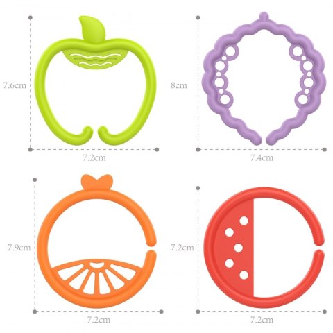 WOOPIE BABY Zabawka Sensoryczna Gryzaki dla Niemowląt Zawieszki Owoce Łańcuszek 4 el.