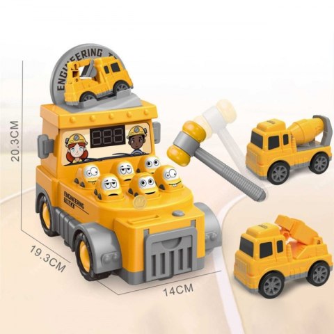 WOOPIE Gra Zręcznościowa Uderz Młotkiem Wbijak Plac Budowy z Akcesoriami