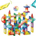 WOOPIE Klocki Magnetyczne Konstrukcyjne 3D Zestaw Edukacyjny Tor Kulkowy Kulodrom LED 105el.