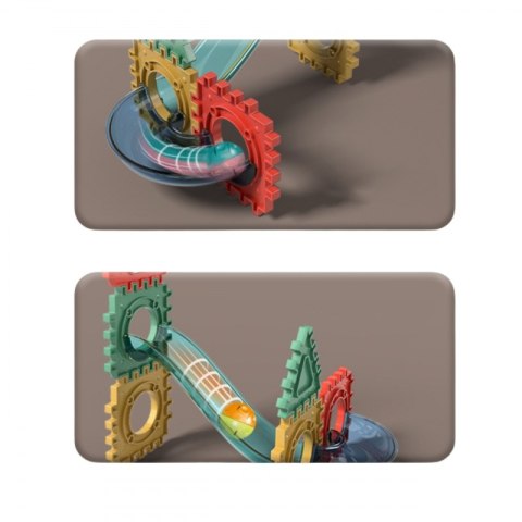 WOOPIE Klocki Konstrukcyjne 3D Zestaw Edukacyjny Tor Kulkowy Kulodrom Wafle 128el.