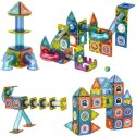 WOOPIE Klocki Magnetyczne Konstrukcyjne 3D Zestaw Edukacyjny Tor Kulkowy Kulodrom 42 el.