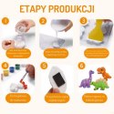 WOOPIE Zestaw Kreatywny z Farbami DIY Zrób Odlewy Gipsowe Figurki i Pomaluj - Zestaw Dinozaury