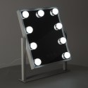 Lusterko do makijażu kosmetyczne podświetlane 9 LED Hollywood z 9 żarówkami USB 25 x 30 cm