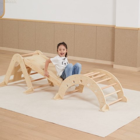 VIGA Drewniana Zjeżdżalnia Prosta Ścianka Wspinaczkowa