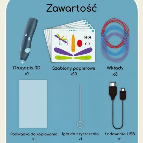 WOOPIE 3D Drukarka-Długopis Pen Bezpieczny Wkłady Usb