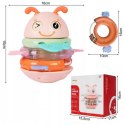 WOOPIE Baby Wańka Wstańka Zabawka Sensoryczna 2w1 Grzechotka Gryzak Różowa