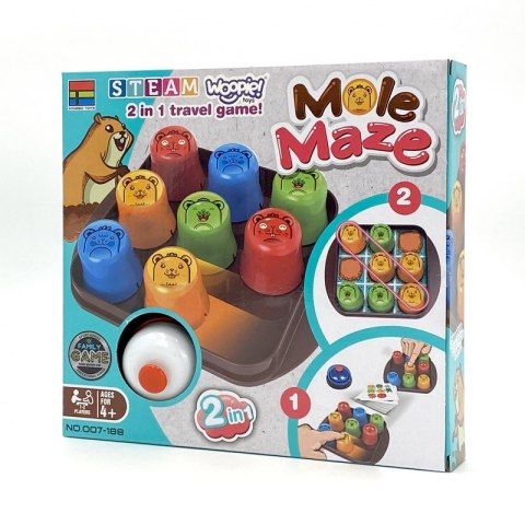 WOOPIE IQ Gra Logiczna Edukacyjno-Strategiczna 2w1 Kółko i Krzyżyk 4szt