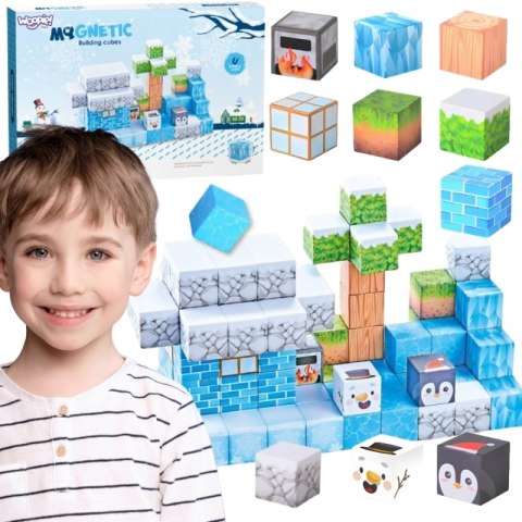 WOOPIE Klocki Magnetyczne Konstrukcyjne Zimowy Świat klocków