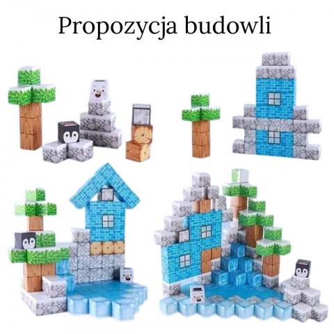 WOOPIE Klocki Magnetyczne Konstrukcyjne Zimowy Świat klocków