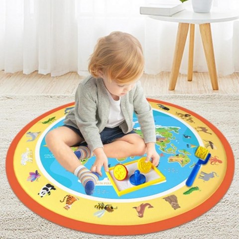 WOOPIE Magiczna Mata Wodna do Malowania Okrągła ZOO 23 el.