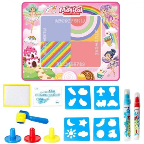 WOOPIE Mata Wodna do Malowania XXL 100x80cm Wróżki Różowa