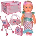WOOPIE ROYAL Lalka Bobas 36 cm Syrenka Interaktywna Zestaw XXL Opiekunka 18w1