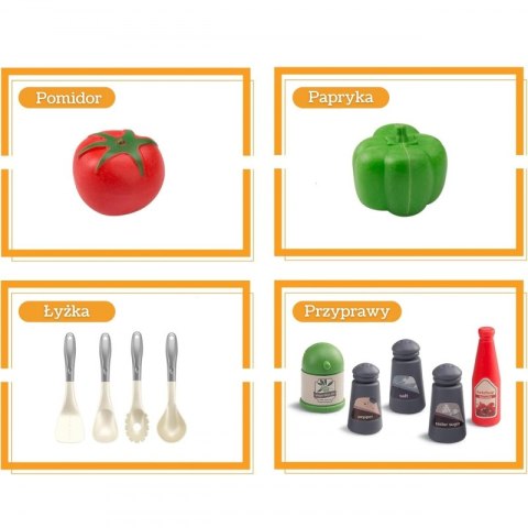 WOOPIE Zestaw Małego Kucharza Garnki Patelnia Czajnik Biały 32el.