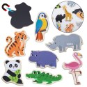 VIGA Drewniane Magnesy Dzikie Zwierzęta - Kolorowe Magnesy Edukacyjne 18M+