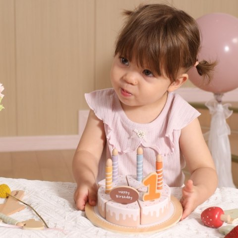 VIGA Drewniany Tort Urodzinowy do Krojenia