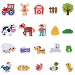 VIGA Magnetyczni Przyjaciele z Farmy 20 szt. Magnesów - Kreatywna Zabawa z Wiejskimi Zwierzątkami