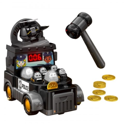 WOOPIE Gra Zręcznościowa Uderz Młotkiem Wbijak Wóz Policyjny z Akcesoriami