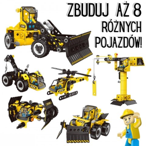 WOOPIE Klocki Konstrukcyjne Zbuduj Pojazdy Budowlane 6 Modeli STEAM
