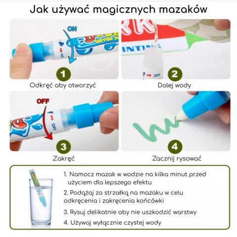 WOOPIE Mata Wodna do Malowania 2w1 XXL Dwustronna Zwierzęta