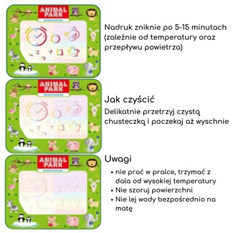 WOOPIE Mata Wodna do Malowania 2w1 XXL Dwustronna Zwierzęta